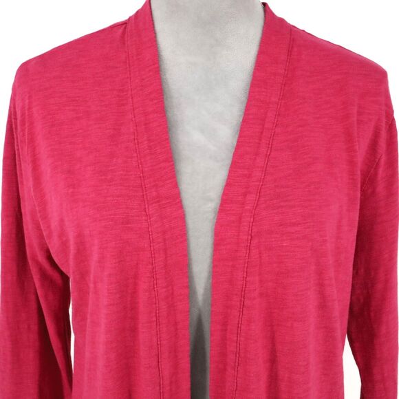 Cielo Sweater Womens Medium Pink Cardigan Stretch Knit Open Pockets Coastal - Picture 12 of 12
